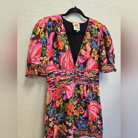 FARM Rio Vibrant Floral Puff Sleeve Dress - Picture 6 of 14